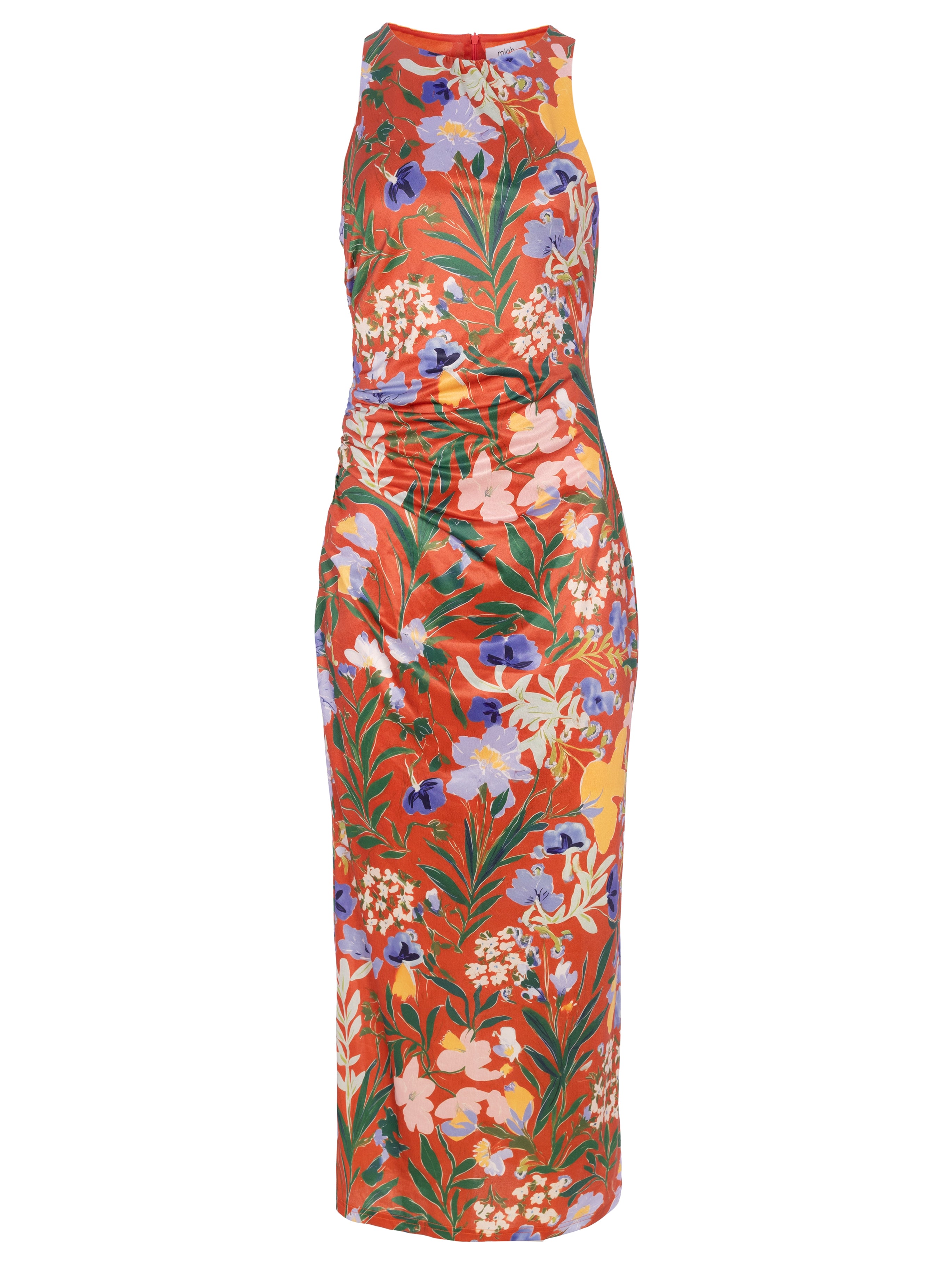 MERCUTIO FLOWERS - Vestido elástico midi floral, perfecto para invitadas de boda y fiesta spring summer. MIOH es la marca española de vestidos de fiesta mas de moda, preferida por influencers y famosas de España